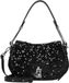 COCCINELLE Leren Handtas Schoudertas Magie Paillettes Handbag Noir / Noir Zwart