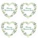 Stickers de communion, cœurs, 4 pièces, 75mm, 1 set