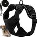 Purlov Harnais pour chien Harnais de poitrine Harnais de traction, Polyester, sans pression, réglable, réfléchissant, avec laisse