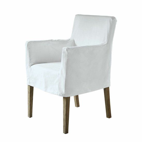LOBERON Stoel Longhill wit/bruin