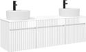 vidaXL Badkamerkastenset 3 st Hoogglans Wit 49 x 44,5 x 65 cm