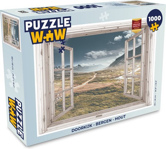 MuchoWow Puzzel Doorkijk - Bergen - Hout - Legpuzzel - Puzzel 1000 stukjes volwassenen