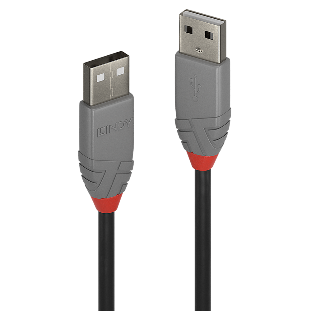 LINDY 36694 USB-kabel 3 m Zwart, Grijs