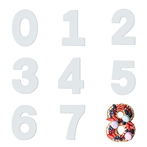 Jesdavan Bakvorm, cijfervorm, 9 stuks taartvormen, cijfervormen, cijfervorm, groot aantal bakvormen voor verjaardag, bruiloft, jubileum, taartdecoratie (30,5 cm)