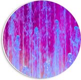 KuijsFotoprint Forex Wandcirkel - Blauwe Waterval met Roze - 20x20cm