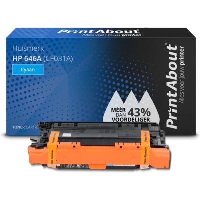 PrintAbout Huismerk HP 646A (CF031A) Toner Cyaan | Cyaan | 13500 pagina's