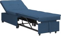 vidaXL Slaapbank Blauw Stof 194 x 50 x 82 cm