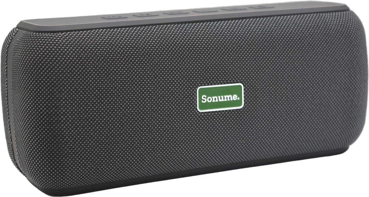 Sonume Base - Volledig Draadloze Speaker - Zeer Krachtig Stereo Geluid - 60 Watt - Diepe Bass - IPX5 Waterbestendig - Bluetooth 5.0 - Zwart