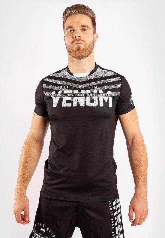 Venum SIGNATURE Dry Tech T-shirt - Zwart/Wit - Maat L