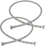 KOTARBAU® 2 Stuks - Flexibele Aansluitslang 1/2" x 1/2" - Flexibele Kraanslang 120 cm - Sanitaire Aansluitslang - Flexibele Verbindingsslang - Aansluitslang Armatuur - met Roestvrijstalen Vlechtwerk