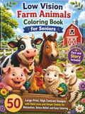 Low Vision Farm Animals Coloring Book for Seniors