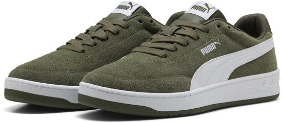 PUMA Court Classic Clean SD Lage Sneakers Unisex Moss Veil-PUMA White Leer Maat 40.5