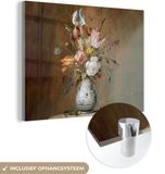 MuchoWow® Glass Painting 40x30 cm - Acrylic Glass Painting - Old Masters - Flowers - Balthasar van der Ast - Photo on Glass - Paintings