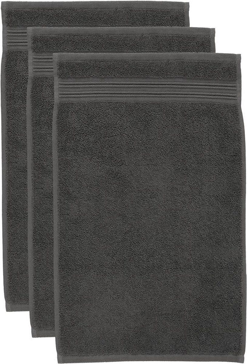Beddinghouse Sheer Gastendoekjes - Antraciet - 30x50 cm - Set van 3