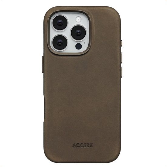 Accezz Vintage Leather Backcover voor iPhone 16 Pro - MagSafe - Rustic Brown