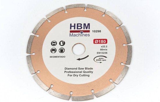 HBM 180 mm diamant doorslijpschijf open