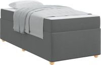 vidaXL Bedframe met matras Donkergrijs 90 x 200 cm Stof
