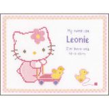 Vervaco Hello Kitty Tellmuster met eendentellpatroonverpakking borduurpakket in getelde kruissteek, katoen, meerkleurig, 22 x 17 x 0,3 cm