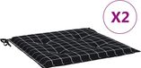 vidaXL Tuinstoelkussens 4 stuks ruitpatroon 40x40x3 cm stof zwart en wit