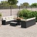 vidaXL Salon de jardin poly rotin noir et crème