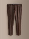 Next - Heren - Signature slim-fit Italiaanse kostuumbroek van linnen - Bruin