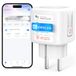 SURFOU Wifi-stopcontact, werkt met Alexa en Google Home, 2,4 GHz Wifi Smart Plug 16 A met app-bediening, timer, spraakbediening, afstandsbediening, geen hub nodig, stroommeting