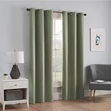 Eclipse Microfiber Thermisch Geïsoleerde Enkele Panel Grommet Top Verduisterende Gordijnen voor Woonkamer, 42 "x 63", Mos
