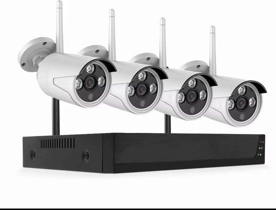 Beveiligingscamera Set - Draadloos - 4 Camera's + NVR - 1080p Full HD - Plug & Play