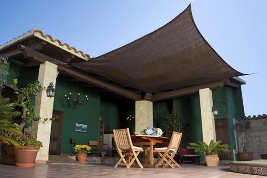 Intergard Zonnezeil zonnedoek schaduwdoek zichtdoek vierkant groen 3,6x3,6m