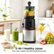 ZELURXX Slow Juicer, 250W, centrifuge multifonctionnelle (3-en-1) pour fruits et légumes, boisson aux noix et smoothies, silencieuse, facile à nettoyer