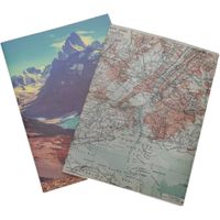4x Cahiers A5 Terre/Carte 18x25 cm 80 pages