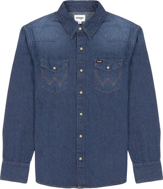 Wrangler 27MW Heren Top - DARK STONE - XXL - Mannen