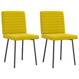 VidaXL Eetkamerstoelen 2 st fluweel geel