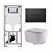 Geberit QeramiQ Dely Swirl Toiletset - Hangend - Inbouwreservoir - Zonder spoelrand - Diepspoel - PK - Dual flush - Mat zwart