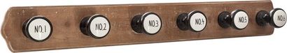 Merkloos Atmosphera Klassieke Kapstok met 6 Keramieke haken 66x9x8 cm