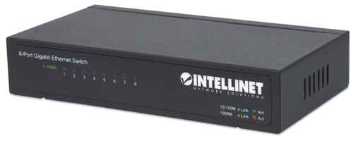 Intellinet 8-Port Gigabit Ethernet Switch - Metal (Euro 2-pin plug)