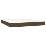 vidaXL Boxspringbed met matras, donkerbruin, 200x200 cm, gestoffeerd