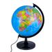Raylu Paper® - Globe verlicht en draaibaar, in kaart brengen en meridiaan, Spaanse wereldbol (blauw, 32 cm)