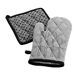 Douceur d'intérieur Handschoen + dakrand 18 x 28 cm / 20 x 20 cm katoen HERSTEL GEDRUKTE KEUKEN GRIJZE KEUKEN CHINA