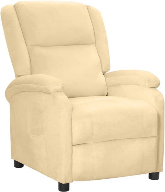 vidaXL Fauteuil verstelbaar fluweel crèmekleurig