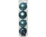 Decoris 4x Ice Blue Glass Christmas Balls 10cm - Matte/Glossy Finish