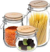 5Five - Set 3x pot de conservation alimentaire en verre 0,50/1,0/2,0 litre