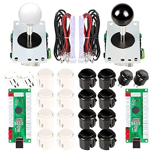 EG STARTS Arcade DIY Kit - USB Encoder Controller - PC Games - Joystick - Buttons - White/Black