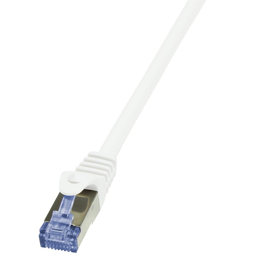 LogiLink RJ45 Netwerk Aansluitkabel CAT 6A S/FTP 2 m Wit Vlambestendig Snagless