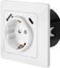 LogiLink inbouw stopcontact met USB-C en USB-A poorten, wit