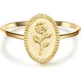 Glanzstücke München Zilveren ring Bloem Sterling zilver in Geelgoud - Dames