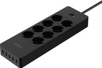 Orico - Stekkerdoos met 8 stopcontacten en 5 USB poorten - Zwart