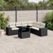 Maison Exclusive - Ensemble de meubles de jardin 7 pièces avec canapé et coussins, noir, en polyrotin