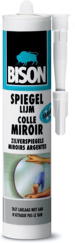 Bison Spiegellijm koker 425 g | Geschikt voor diverse ondergronden | Wit