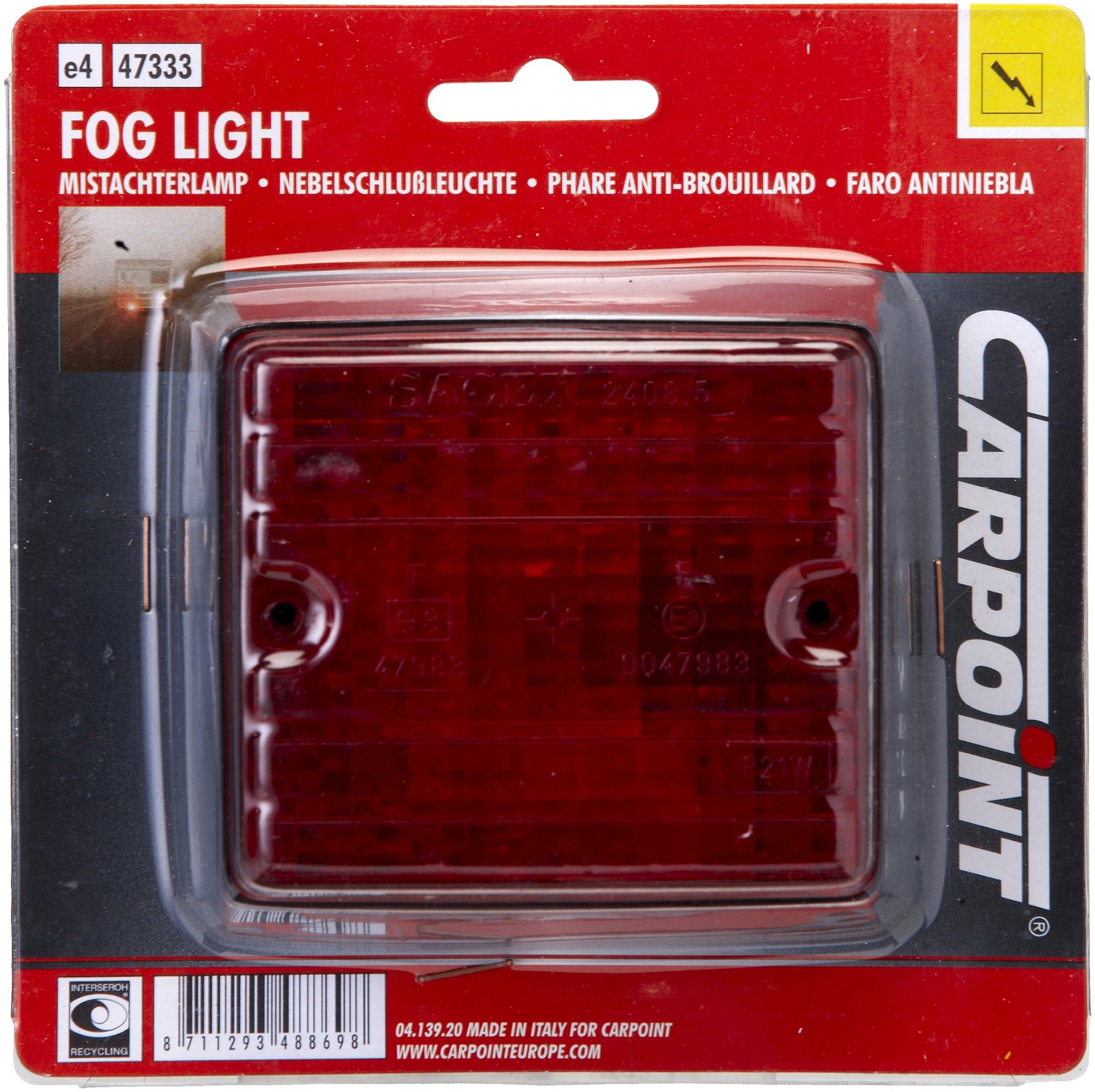 Carpoint Mistachterlicht 70x80mm - 8711293488698